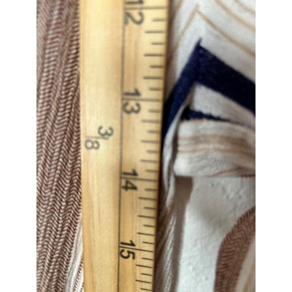 Love University Pants Size Large Striped Boho Coastal Wide Leg Slit Side Buttons - Picture 10 of 12